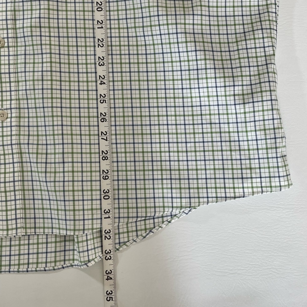 Cabelas Outfitter Series Shirt Mens 3XL Green/White Plaid Short Sleeve Button Up - Picture 4 of 8